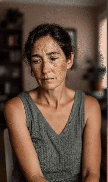 Woman with dark spots