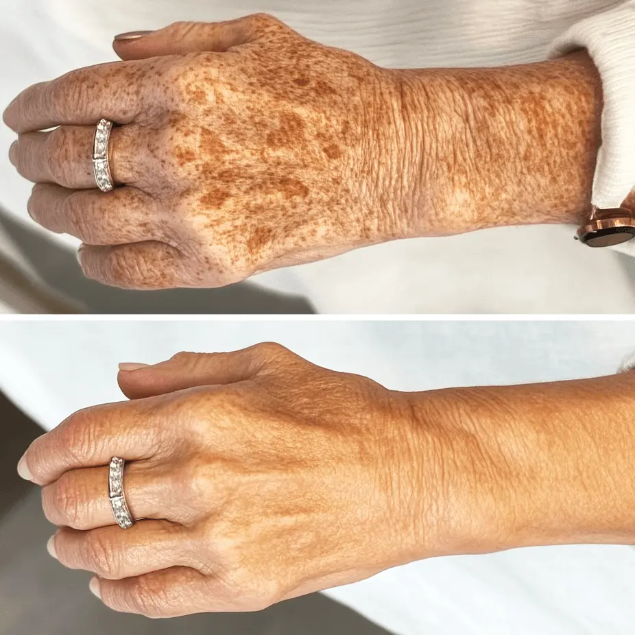 Before and after hands comparison