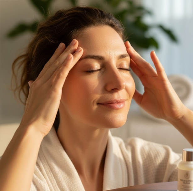 Scalp massage fixed forehead wrinkles