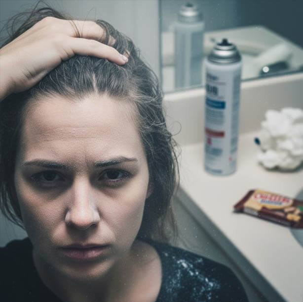 Dry shampoo aging skin