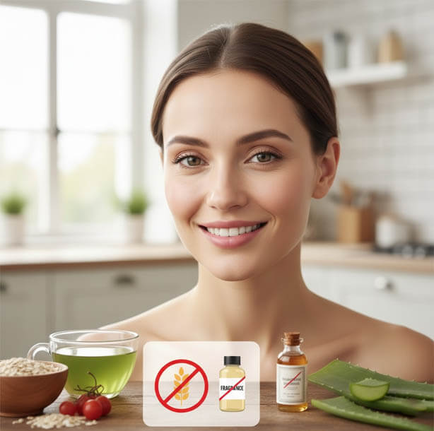 Cleared rosacea avoiding ingredient