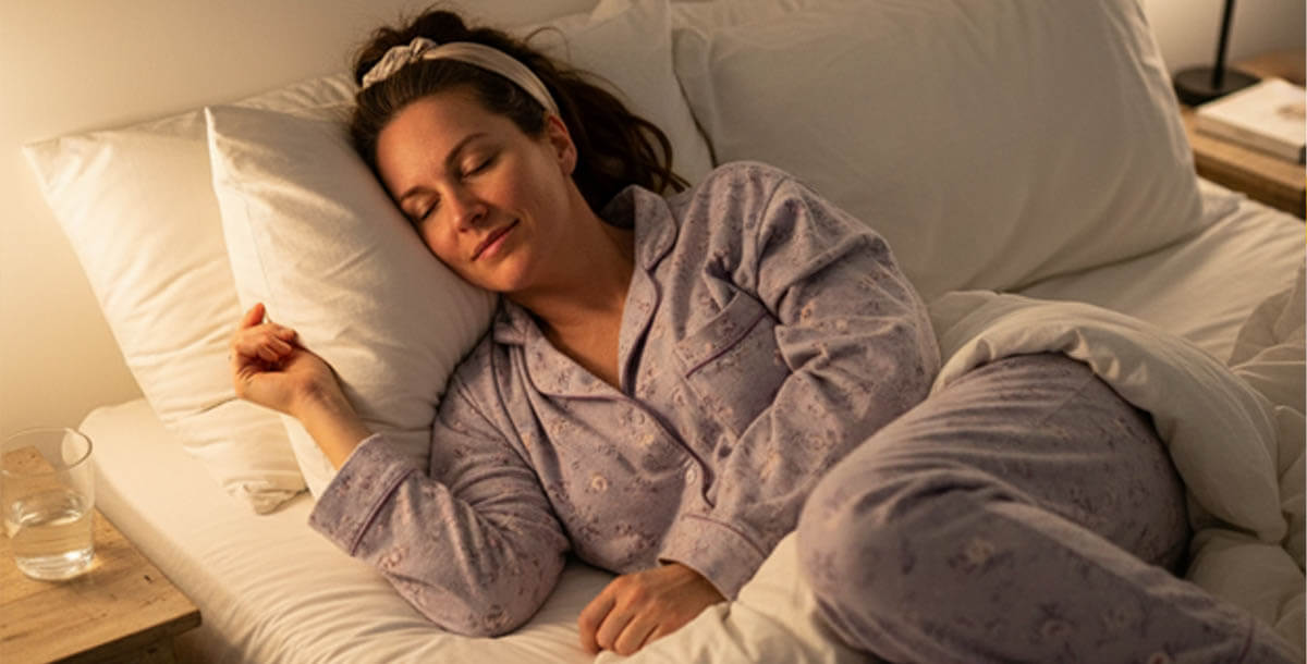 Woman sleeping peacefully showing beauty sleep benefits