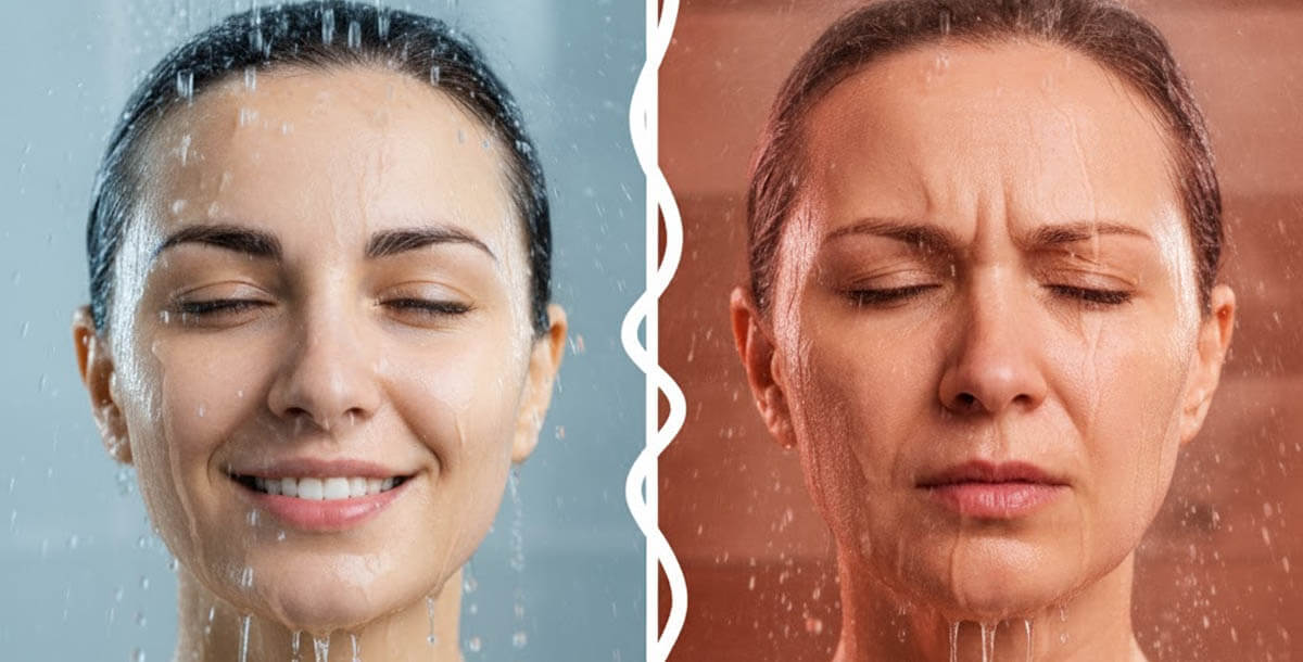 Comparison of cold shower versus hot shower effects on skin